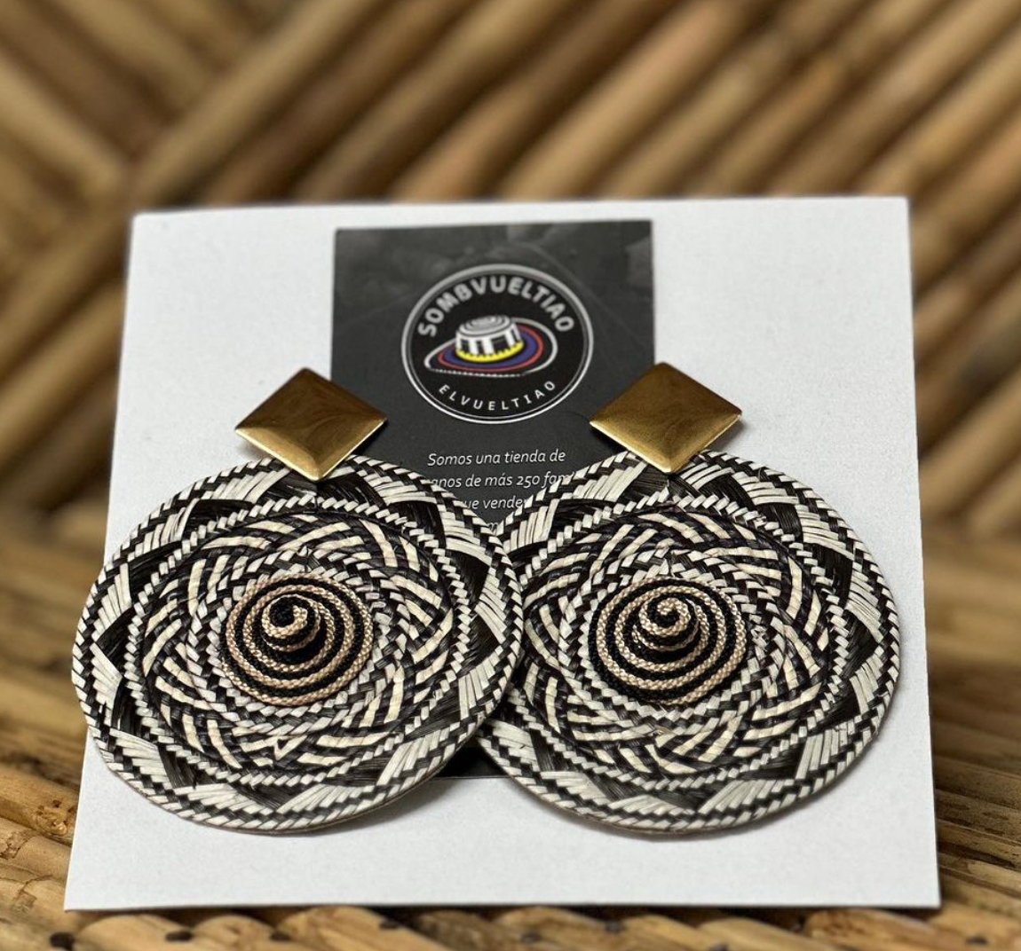 On Request - Handmade Earrings Braided in Arrow Cane Fibers