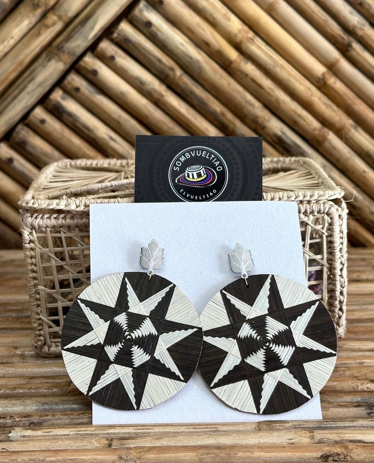 On Request - Handmade Earrings Braided in Arrow Cane Fibers
