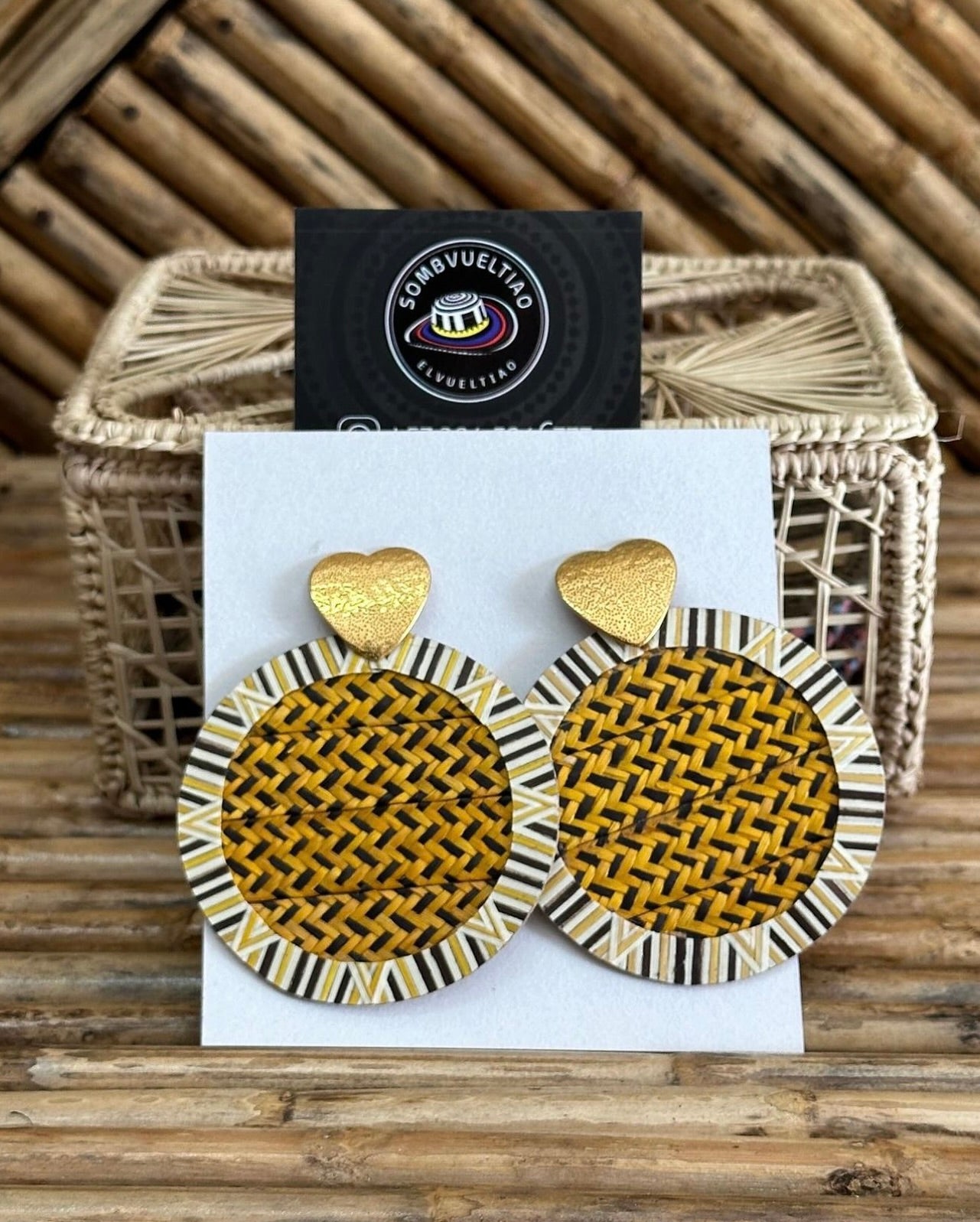 On Request - Handmade Earrings Braided in Arrow Cane Fibers